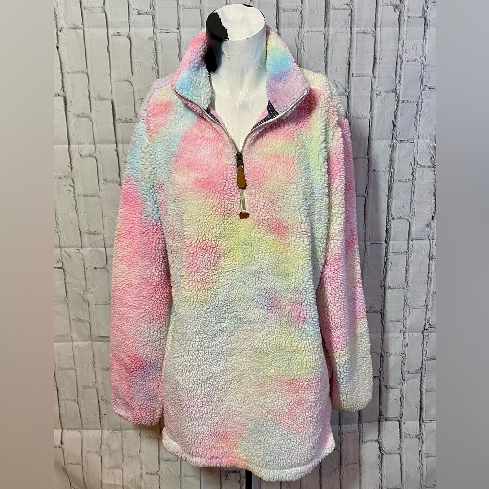 Katydid Rainbow Cotton Candy Sherpa Half-Zip Pullover